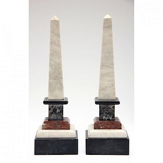 Pair of 19th Century Marble Obelisks