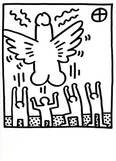 Keith Haring - Cock Angel (from Lucio Amelio Suite)