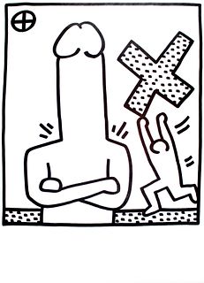 Keith Haring - Cross-Armed Cock (from Lucio Amelio