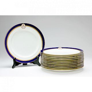 Set of (12) Armorial Dinner Plates by Mintons