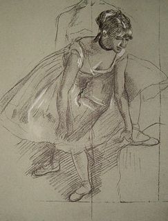 Edgar Degas (After) - Danseuse Rajustant son Chausson
