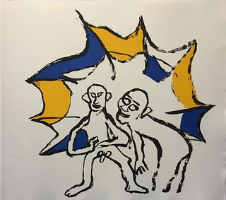 Alexander Calder - Untitled (Two Figures with Blue and