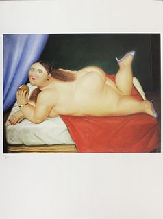 Fernando Botero (after) - Columbian Lady Eating an