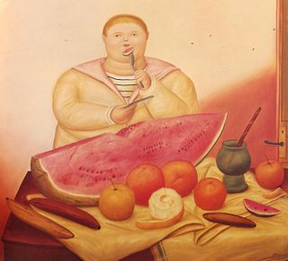 Fernando Botero (after) - Boy Eating a Watermelon