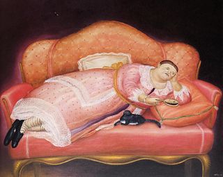 Fernando Botero (after) - Melancholic Transvestite