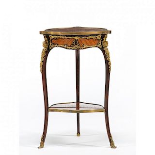 Louis XV Style Parquet and Ormolu Mounted Side Table
