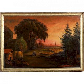 Continental Folk Art Painting, 19th Century