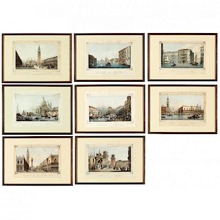 Set of (8) 19th Century Venetian Views