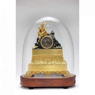 French Dore Bronze Mantle Clock