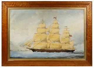 19TH C. UNSIGNED PAINTING OF THE CLIPPER SHIP "DREADNOUGHT"