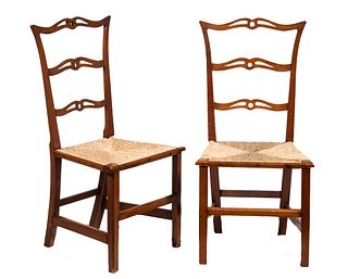 PR OF AMERICAN COLONIAL RUSH SEAT CHAIRS