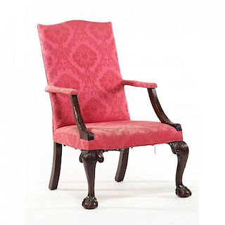 George III Carved Arm Chair