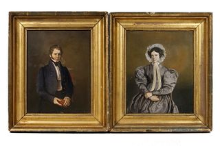 PR OF EARLY 19TH C. AMERICAN PORTRAITS ON PORCELAIN