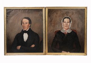PORTRAITS OF BOSTON HUSBAND AND WIFE, CIRCA 1850