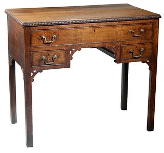 ENGLISH CHIPPENDALE OAK DRESSING TABLE