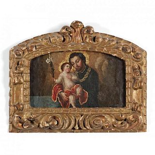 Painting of St. Joseph Holding the Christ Child