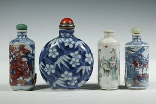 (4) CHINESE PORCELAIN SNUFF BOTTLES