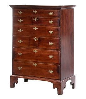 SIX DRAWER AMERICAN CHIPPENDALE TALL CHEST