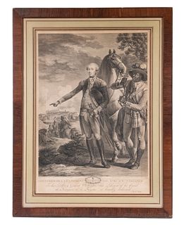 IMPORTANT ENGRAVING OF THE MARQUIS DE LAFAYETTE, AMERICAN REVOLUTIONARY WAR, BY LE MIRE AFTER LE PAON, 1781
