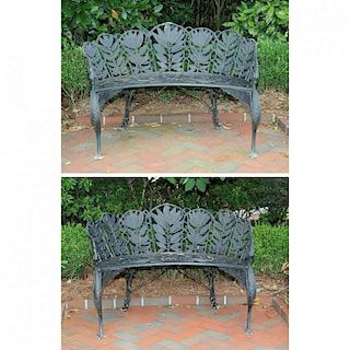 Pair of Victorian Cast Iron Garden Benches
