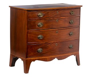 AMERICAN BOW FRONT FOUR-DRAWER CHEST