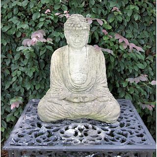 Vintage Cast Stone Buddha