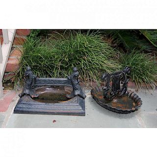 Two Victorian Cast Iron Boot Scrapes