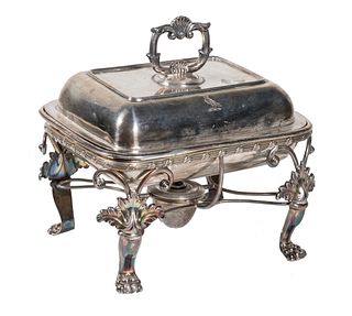 GEORGE III SILVER ENTREE DISH ON STAND