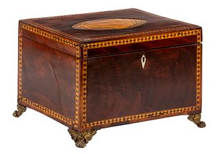 INLAID FOUR-COMPARTMENT TEA CADDY