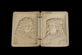 18TH C. BOOKED IVORY PORTRAITS
