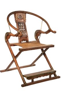 18TH C. CHINESE FOLDING ANCESTRAL CHAIR