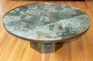 PHILIP & KEVIN LAVERNE ?CHAN? BRONZE COFFEE TABLE