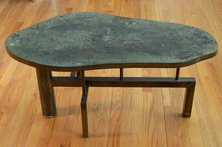 SMALL BRONZE COFFEE TABLE BY PHILIP & KEVIN LAVERNE