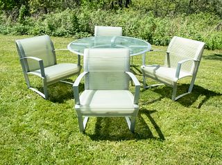 (5 PC SET) HIGH DESIGN BROWN JORDAN PATIO FURNITURE (TABLE WITH FOUR ARMCHAIRS)