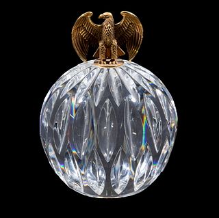 STEUBEN GLASS & GOLD "THE ORB AND THE EAGLE" SCULPTURE