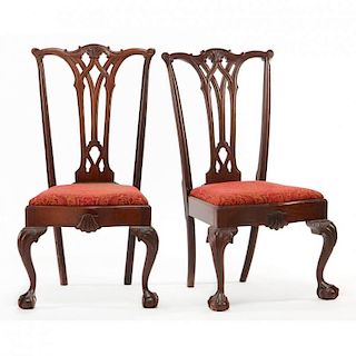 Pair of Chippendale Style Side Chairs
