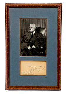 AUTOGRAPH AND PHOTO OF SUPREME COURT JUDGE FELIX FRANKFURTER (1882-1965)