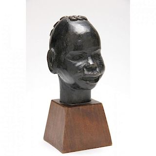 Roger Favin (French, 1904-1990), Carved Head of an African Child