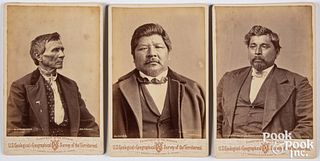 Three Native American Indian cabinet card photos