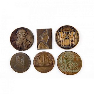 Six Early 20th Century Art Medallions