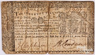Annapolis, Maryland colonial currency