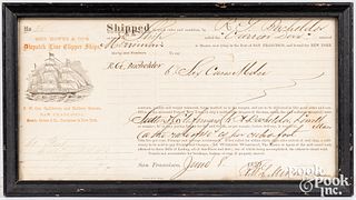 San Francisco clipper ship receipt, June 1875
