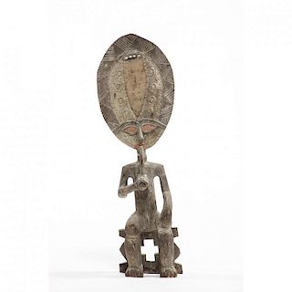 Large West African Wooden Figural Carving