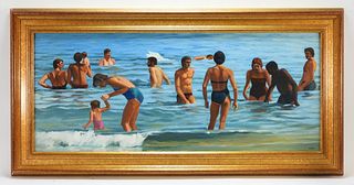 Alan Falk Summer Beach Scene Painting