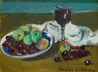 Nicolai Cikovsky Cherry Still Life Painting