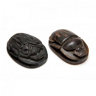 Two Antique Egyptian Style Scarabs