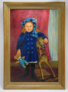 Sophie F. Mulligan Girl in Blue Portrait Painting