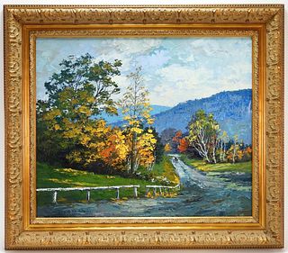 New England Autumnal Landscape Painting