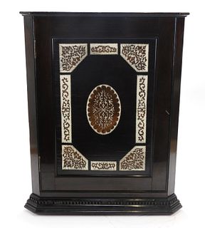 19C Anglo Indian Inlaid Corner Cabinet