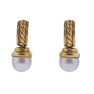 David Yurman 18K Gold Pearl Earrings
